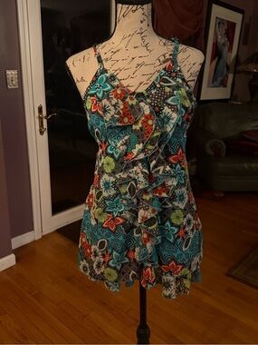 Y2K Chances R Floral Ruffle Cami Tank Top | Boho Fairycore Whimsigoth